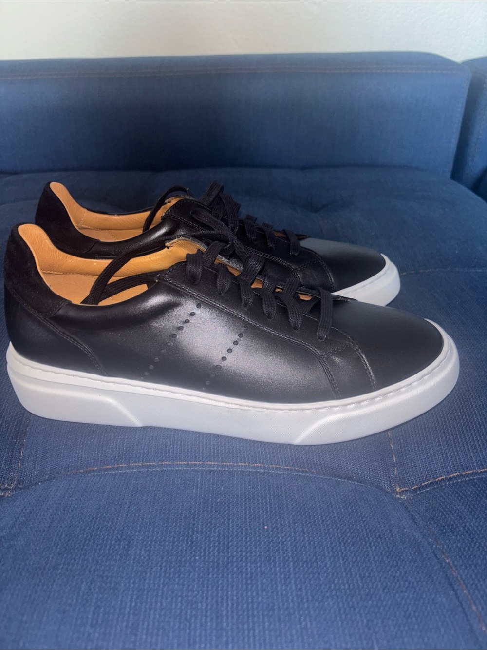 New Magnanni Muro Black Leather Sneaker Sz 10 NWT $475 Retail
